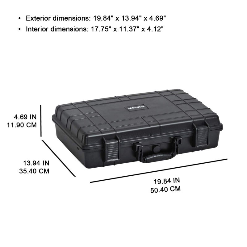 MEIJIA Portable IP67 Waterproof Protective Case,Hard Camera Case, Laptop Case,Customized Fit Foam Inserted, Elegant Black,Fit For Camera, Equipments, Lens,Drones (19.78"X13.93"X4.68") - Image 4